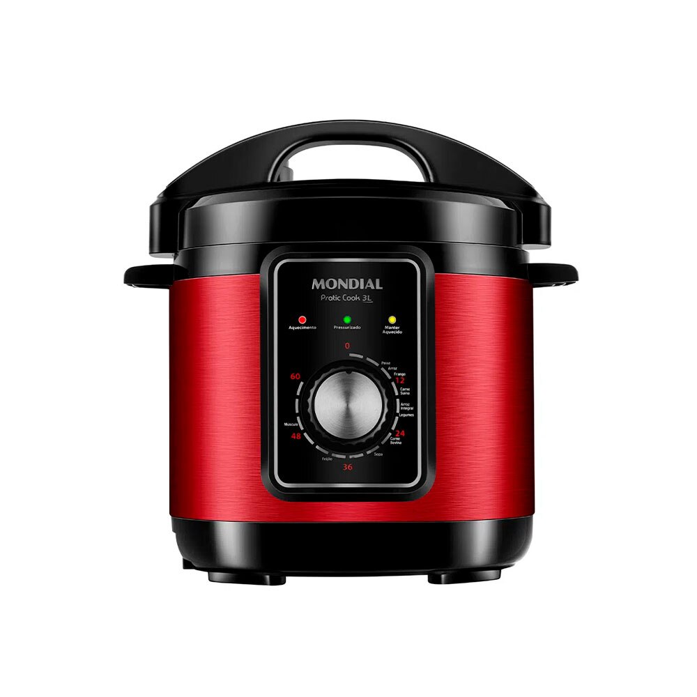 Panela Elétrica Britânia 5,6 Litros 220V - Inox/Vermelho